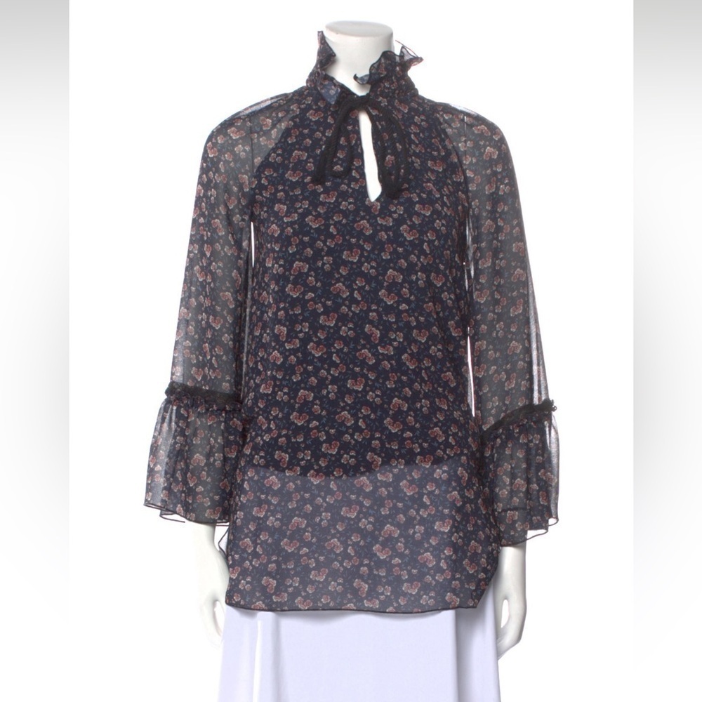 See by Chloé
Floral Print Mock Neck Blouse